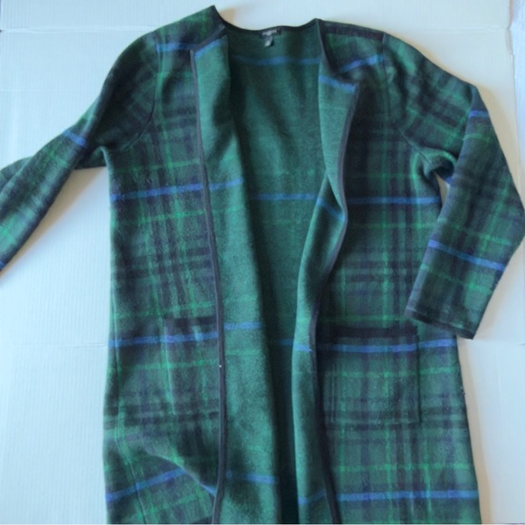 Talbots Plaid Open Front Cardigan - Picture 2 of 6